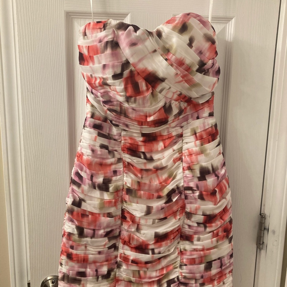 Woman’s strapless dress